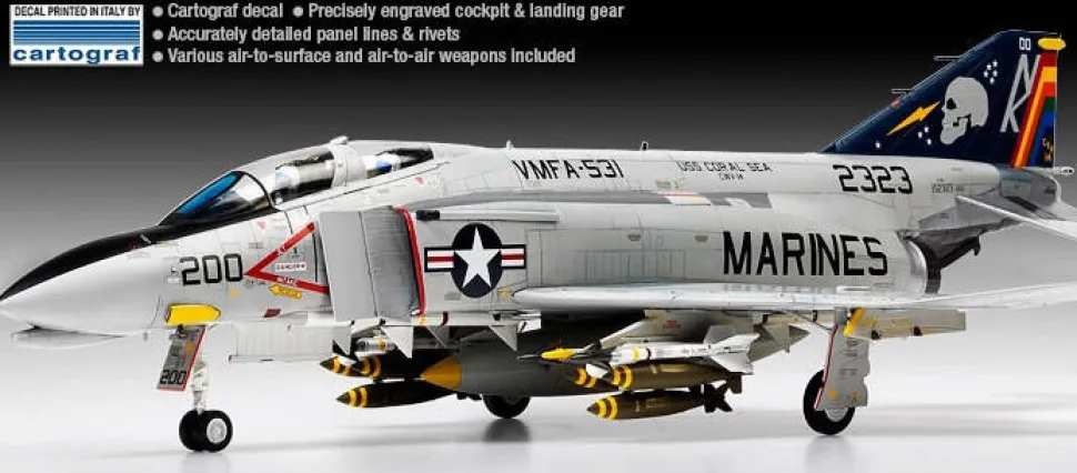 Academy 1/48 McDonnell Douglas F-4B/N Phantom II USMC VMFA-531 Gray Ghosts