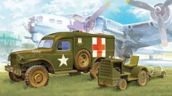 Academy 1/72 WWII Ground Vehicle Set 4 - Dodge Ambulance and Towing Tractor