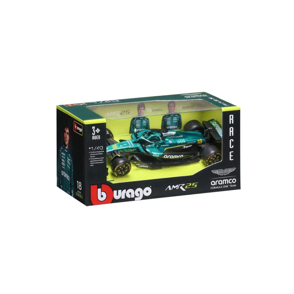Burago 1/43 Aston Martin AMR25 F1 2025 #18 Lance Stroll Diecast Model