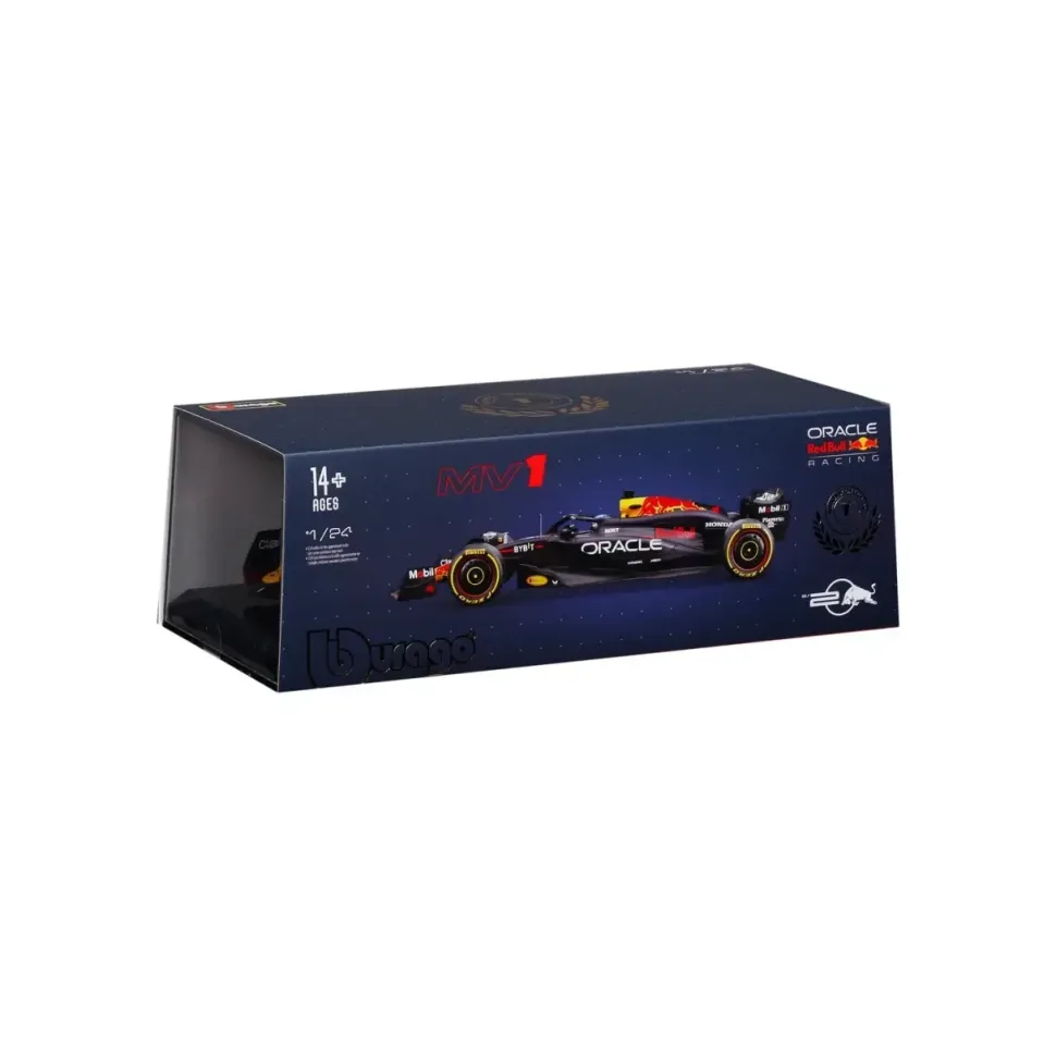 Burago 1/24 F1 Red Bull Racing RB20 2024 with Driver Helmet - Max Verstappen Diecast Model