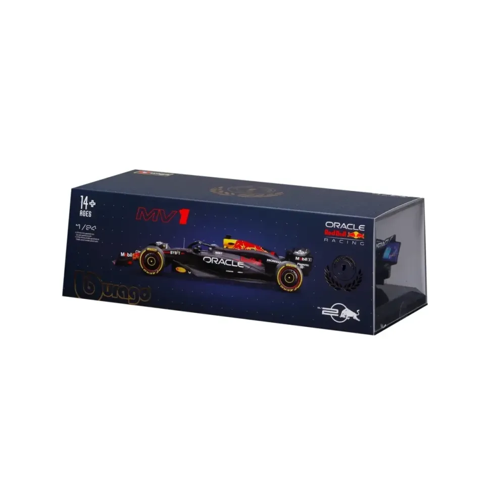 Burago 1/24 F1 Red Bull Racing RB20 2024 with Driver Helmet - Max Verstappen Diecast Model