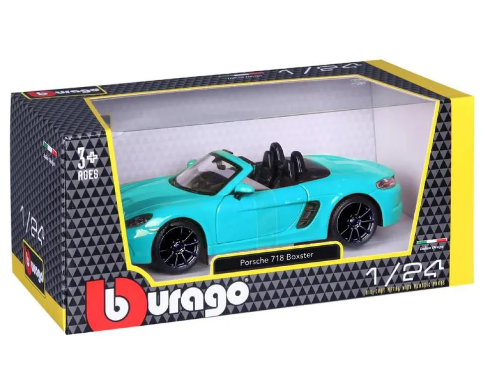 Burago 1/24 Porsche 718 Boxster Blue Diecast Model