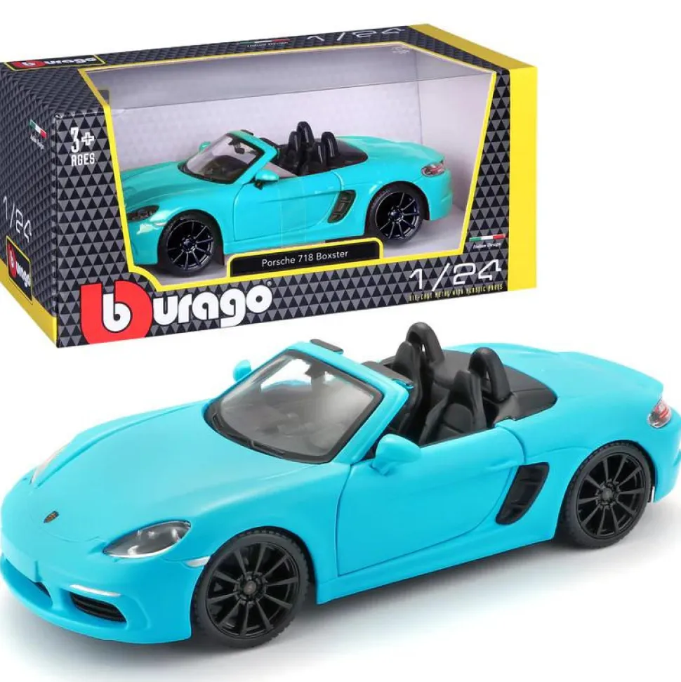 Burago 1/24 Porsche 718 Boxster Blue Diecast Model