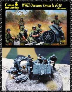 Caesar Miniatures 1/72 WWII German 75mm le iG18 field gun and crew