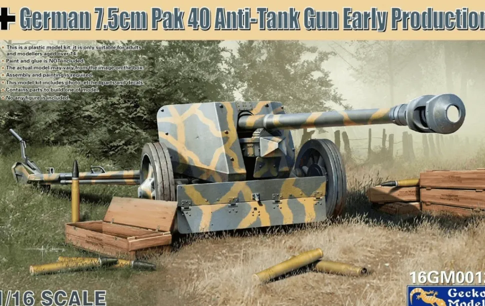 Gecko Models 1/16 7.5cm Pak 40 ATG Early Production