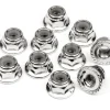 HPI Racing Serrated Flange Lock Nut M4 (Silver/10Pcs)