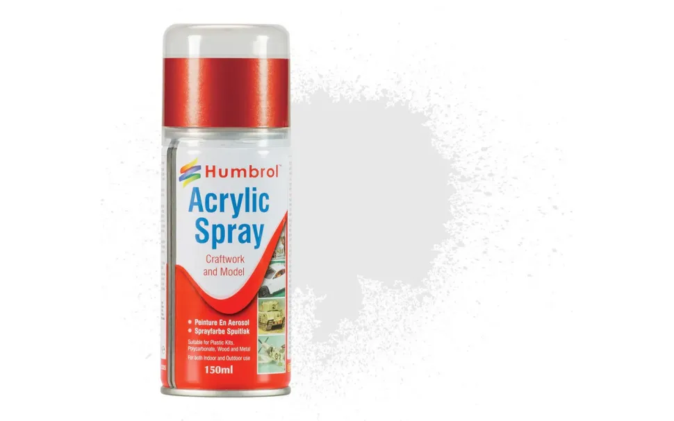 Humbrol 34 Matt White 150ml Acrylic Spray Paint