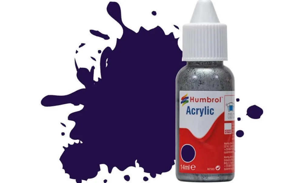Humbrol 68 14ml Acrylic Gloss Purple Paint Dropper Bottle