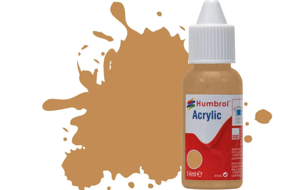 Humbrol 225 14ml Acrylic Matt Middle Stone Paint Dropper Bottle