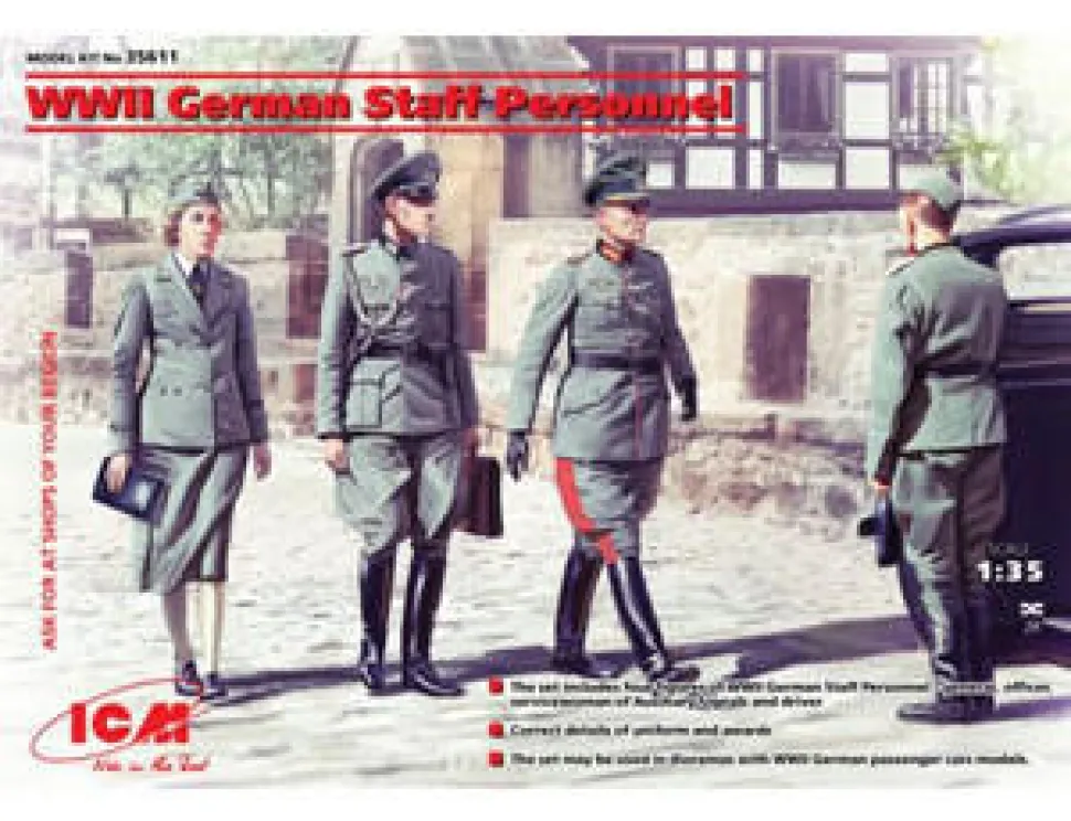 ICM 1/35 German Staff Personnel Model Figures