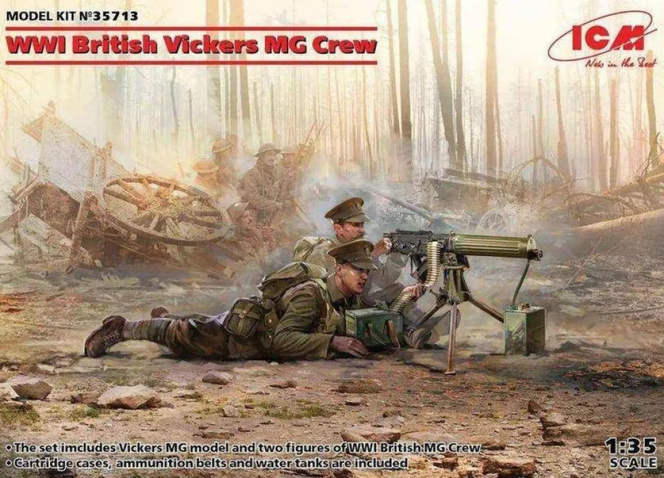 ICM 1/35 WWI British Vickers MG & Crew Model Kit