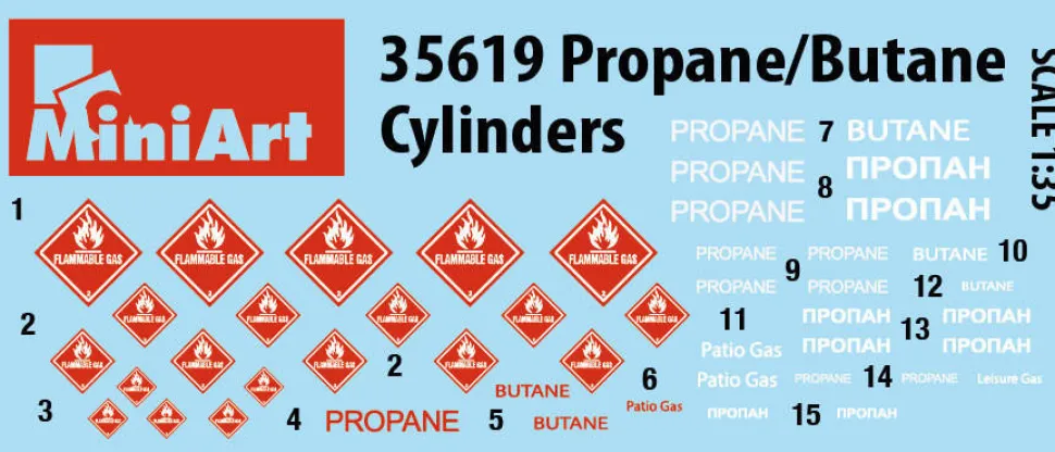 MiniArt 1/35 Propane and Butane Cylinders Model Kit