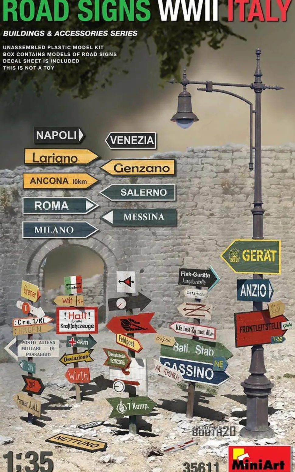 MiniArt 1/35 Road Signs WWII Italy Model Kit