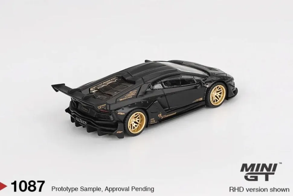 Mini GT 1/64 LB Works Lamborghini Aventador Limited Edition Matte Black (RHD)
