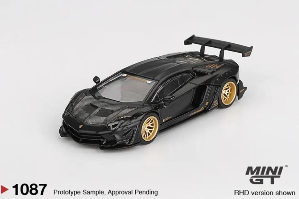 Mini GT 1/64 LB Works Lamborghini Aventador Limited Edition Matte Black (RHD)