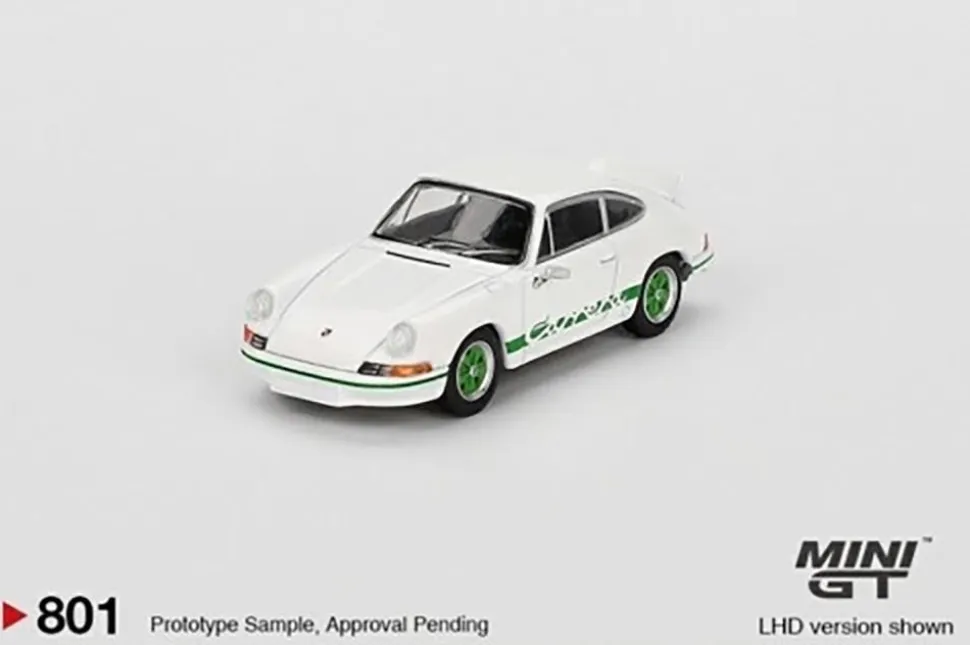 Mini GT 1/64 Porsche 911 Carrera RS 2.7 Grand Prix White/Green