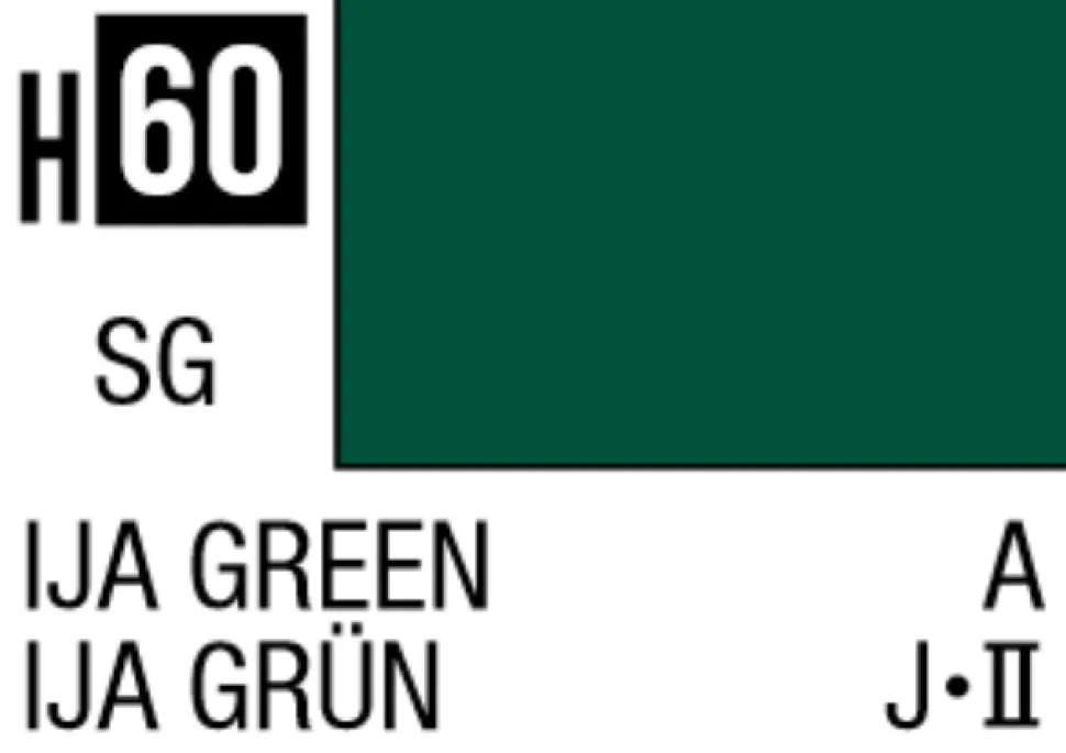 Mr Hobby Aqueous Hobby Colour 10ml 060 IJA Green Semi Gloss Acrylic Paint