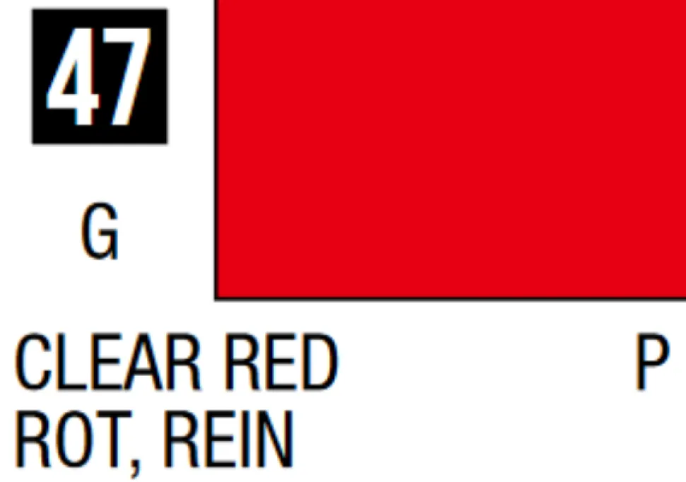 Mr Hobby Mr Colour 10ml 047 Clear Red Gloss Acrylic Paint