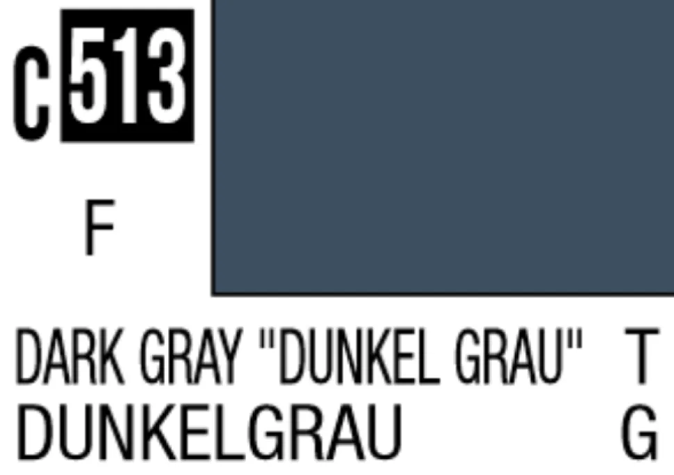 Mr Hobby Mr Colour 10ml 513 Dark Gray Dunkelgrau Matt Acrylic Paint