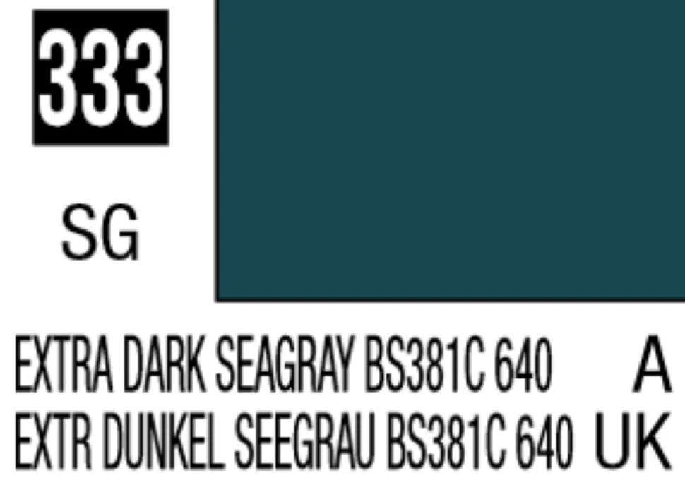 Mr Hobby Mr Colour 10ml 333 Extra Dark Sea Gray BS381C/640 Semi Gloss Acrylic Paint