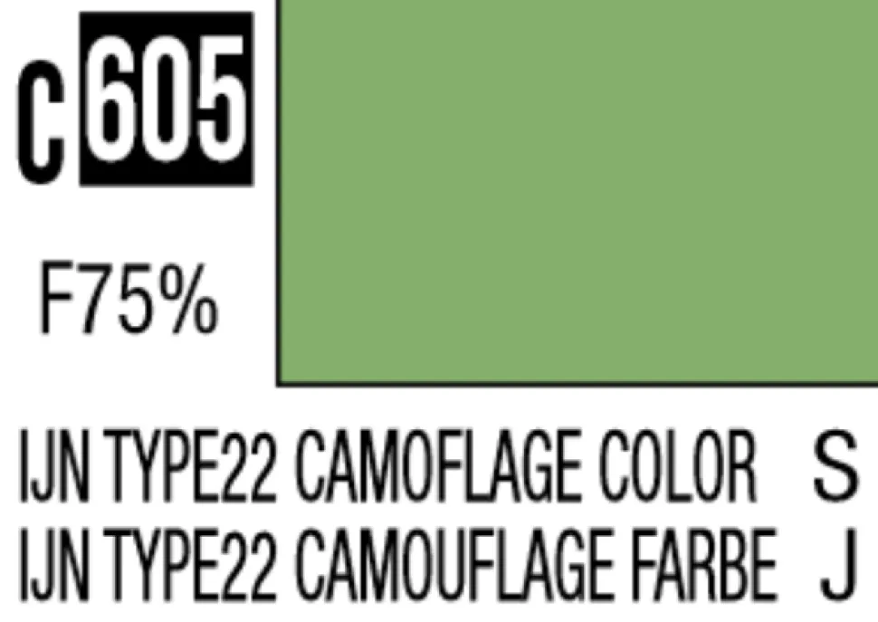 Mr Hobby Mr Colour 10ml 605 IJN Type 22 Camouflage Colour Semi Gloss Acrylic Paint