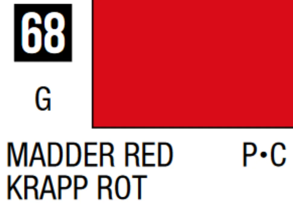 Mr Hobby Mr Colour 10ml 068 Madder Red Gloss Acrylic Paint