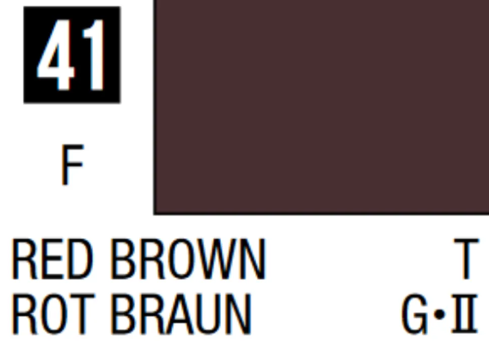 Mr Hobby Mr Colour 10ml 041 Red Brown Flat Acrylic Paint