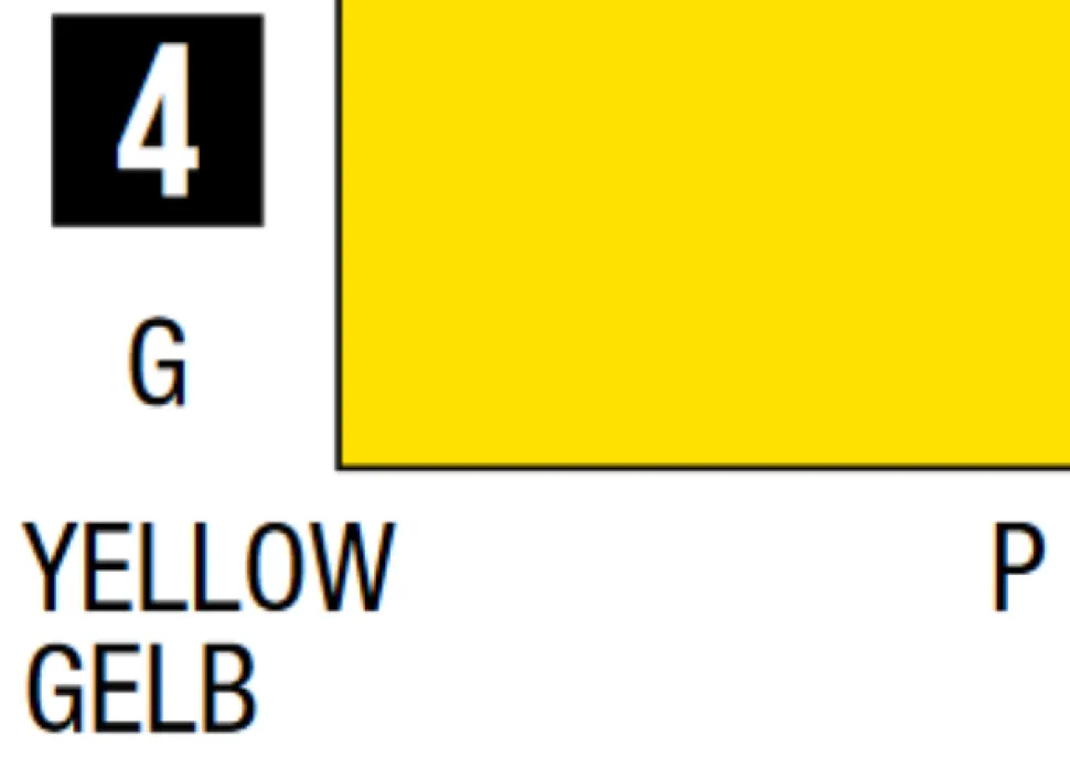 Mr Hobby Mr Colour 10ml 004 Yellow Gloss Acrylic Paint
