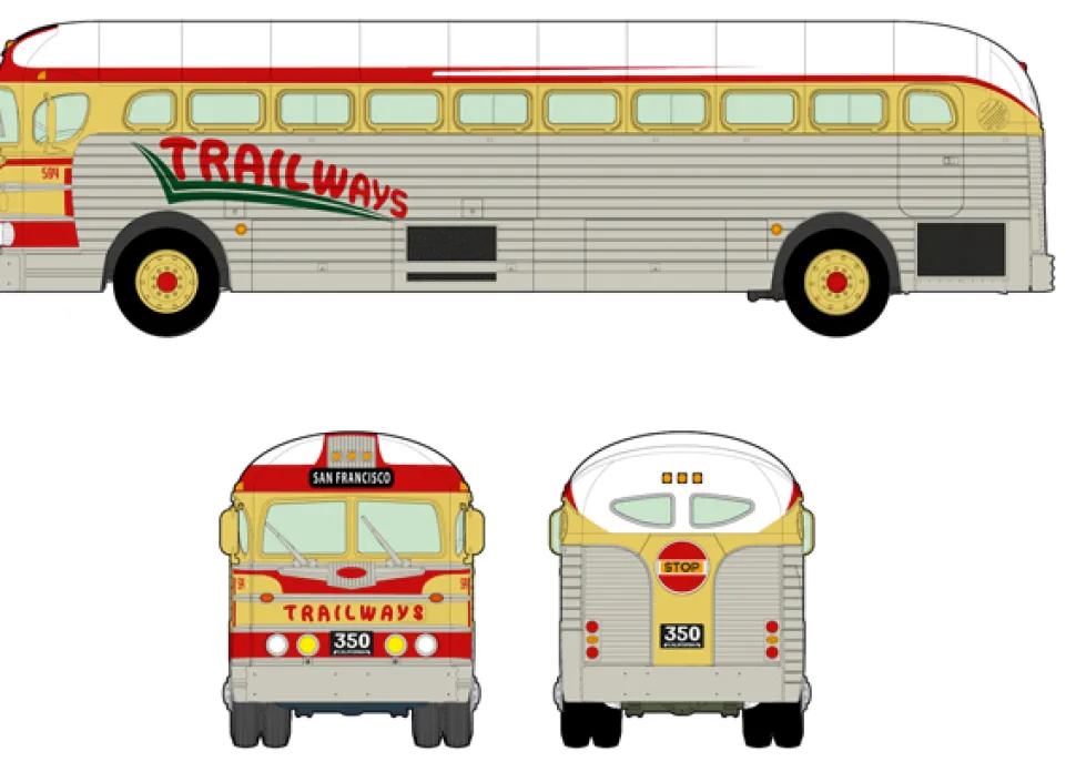 Roden 1/35 PD-3751 'Silverside Trailwagon' Trailways Company
