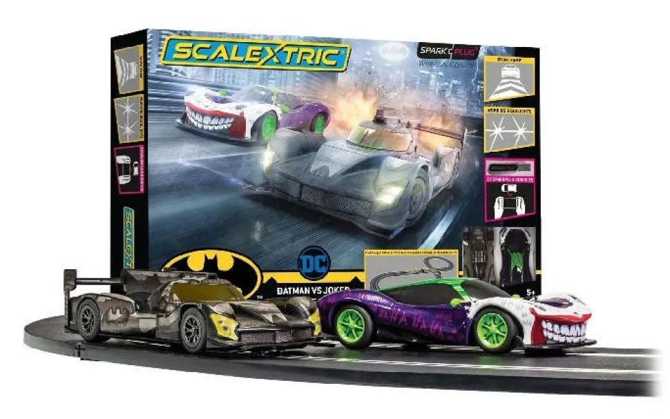 Scalextric Spark Plug Batman vs Joker Slot Car Set