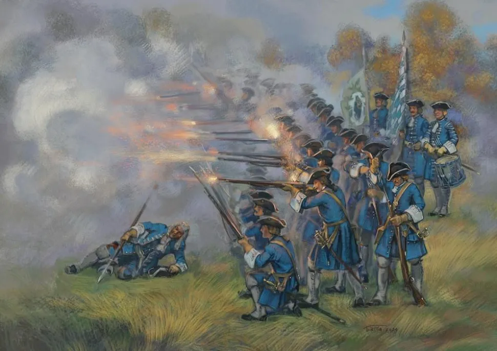 Strelets 1/72 War of Spanish Succession - Bavarian Infantry Shooting Line