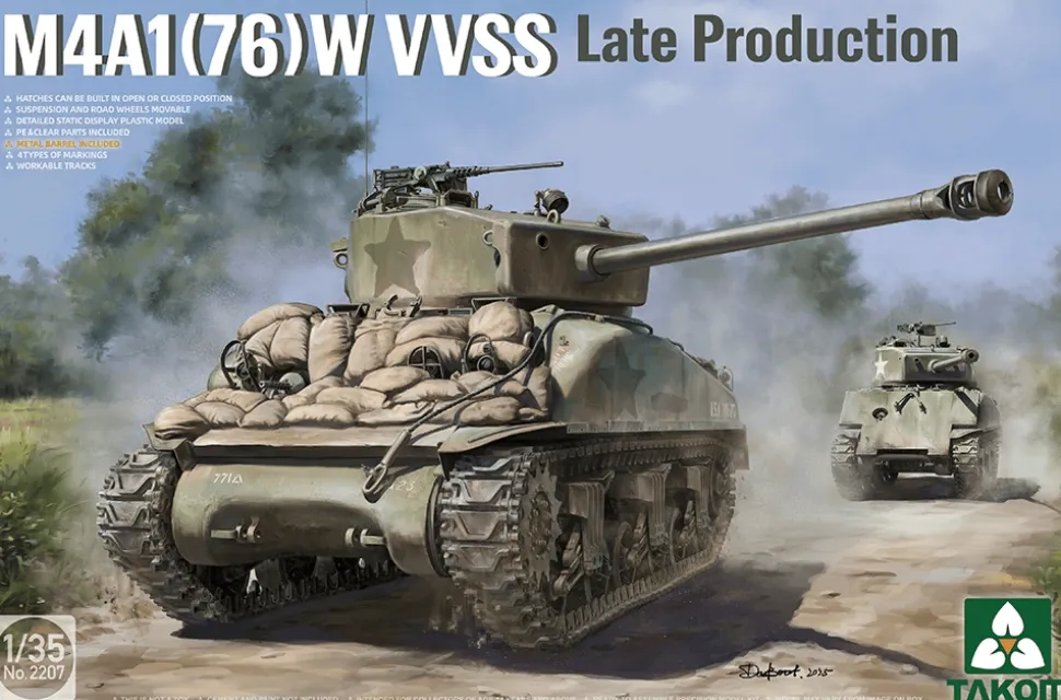 Takom 1/35 M4A1(76w) Sherman HVSS Late Production