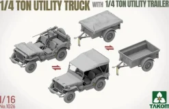 Takom 1/16 ¼-ton Utility Truck & utility trailer
