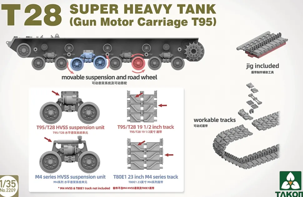 Takom 1/35 T28 Super Heavy Tank (Gun Motor Carriage T95)