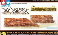 Tamiya 1/48 Brick Wall, Sand Bag & Barricades Set