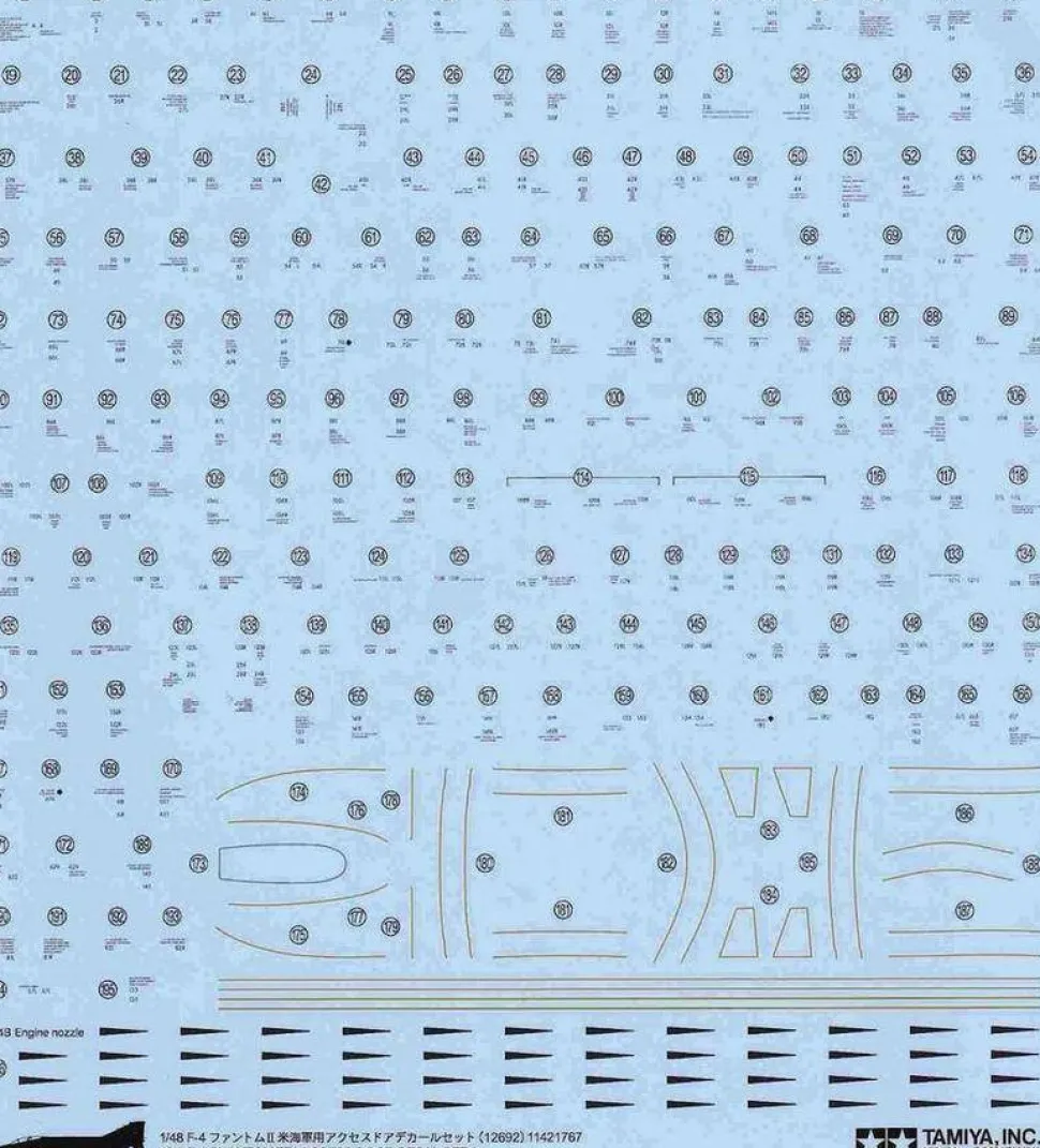 Tamiya 1/48 F-4 Phantom II Stencil Decal Set A