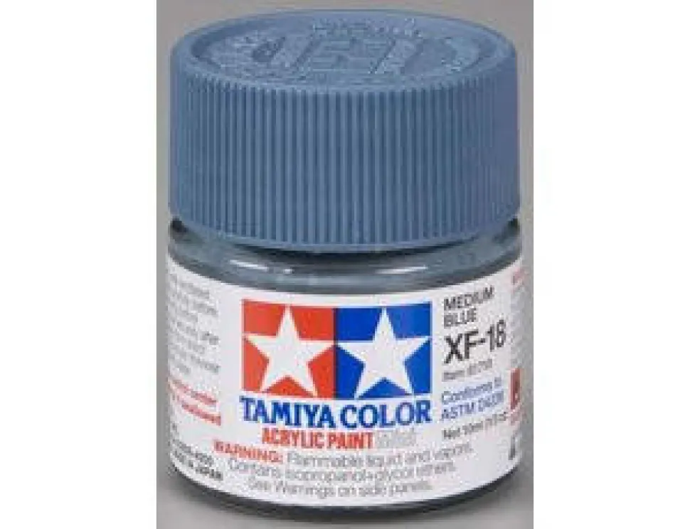 Tamiya Mini XF-18 Flat Medium Blue 10ml Acrylic Paint