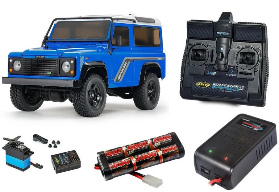 Tamiya RC Land Rover Defender 90 CC-02 Super Package Deal