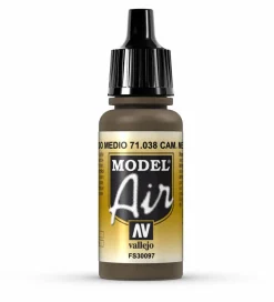 Vallejo Model Air 038 17ml Camouflage Medium Brown Matt Acrylic