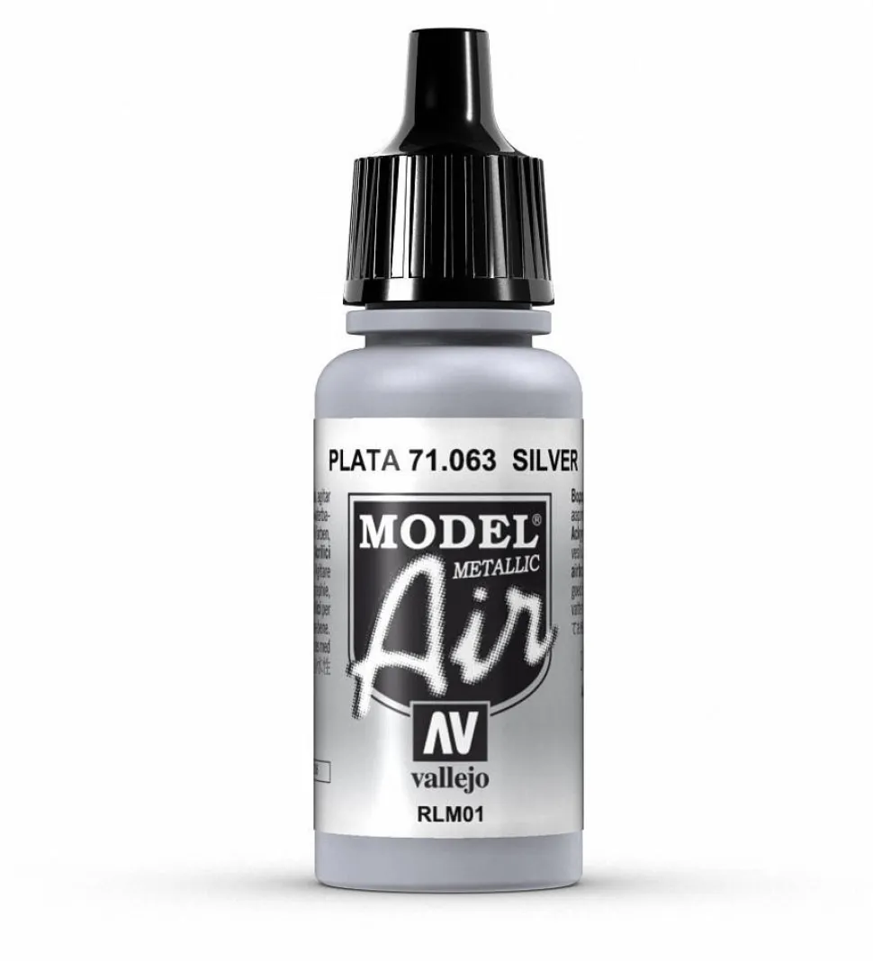 Vallejo Model Air 063 17ml Silver (RLM01) Metallic Acrylic