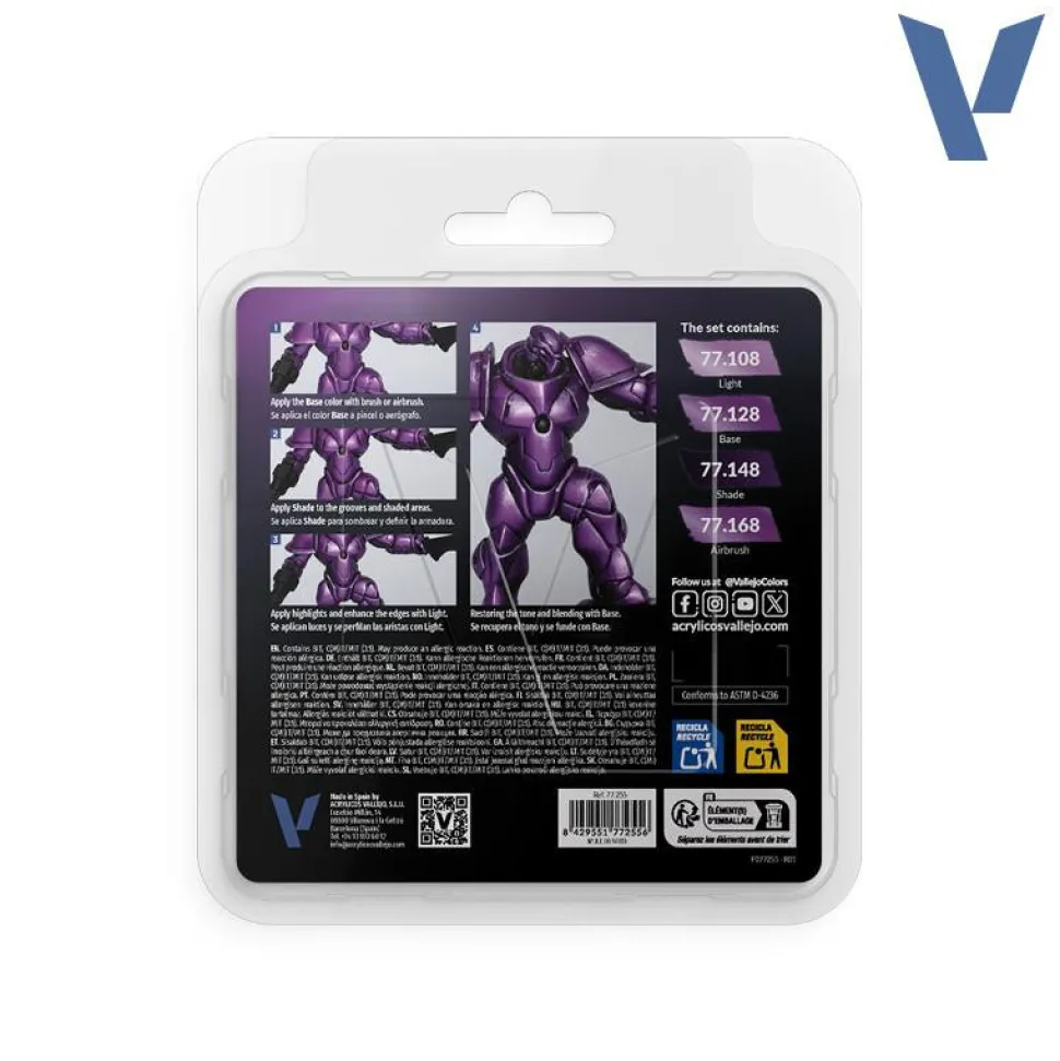 Vallejo True Metallic Metal TMM Paint Set - Amethyst Purple
